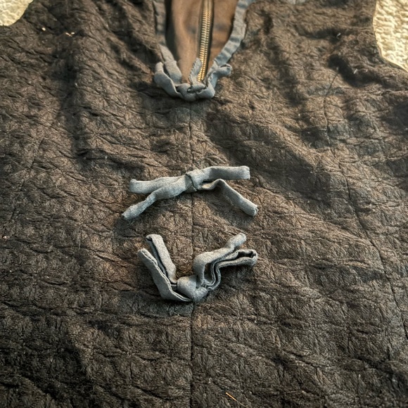 Free people black drop waist bow mini dress size 6 - Picture 2 of 4